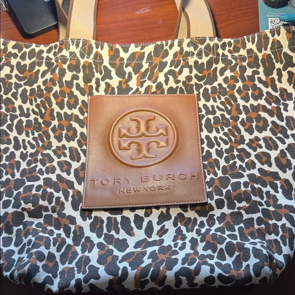 Tory Burch Brown Leopard Print Tote - Picture 5 of 8